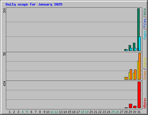 Daily usage for January 2025